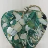 Blue And White Abalone Shell Heart Ornament