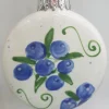 Blueberry Ceramic Flat Round Ornament