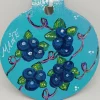 Blueberry Painted Wood Ornament