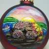 Buoys And Lobster Traps Painted Glass Ornament