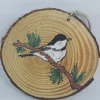 Chickadee On Branch Wood Ornament