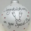 Congratulations On Your Special Day Heartfelt Glass Ornament