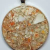 Crushed Lobster And Clam Shell Jewelry Pendant