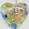 Crushed Lobster With Green And Blue Sea Glass Heart Ornament