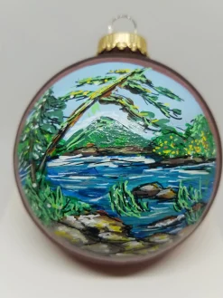 Eagle Lake Acadia Glass Ornament