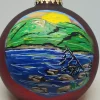 Eagle Lake Acadia Painted Glass Ornament