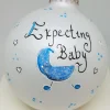 Expecting Baby Boy Carriage Heartfelt Glass Ornament