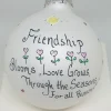 Friendship Grows Painted Heartfelt Glass Ornament