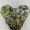 Green Sea Glass With Mussel And Clam Shell Heart Ornament