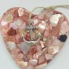 Heart With Crushed Abalone Shell Ornament