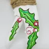 Holly On White Painted Lobster Claw Ornament