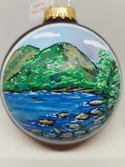 Jordan Pond Bubbles Acadia Glass Ornament