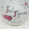 Just Married Wedding Hearts Painted Heartfelt Glass Ornament