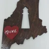 Lighthouse Maine State Dark Wood Ornament