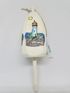 Lighthouse On White Buoy Ornament