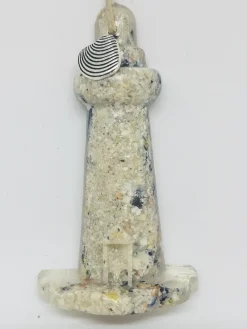 Lighthouse With Crushed Clam And Mussel Shell Ornament