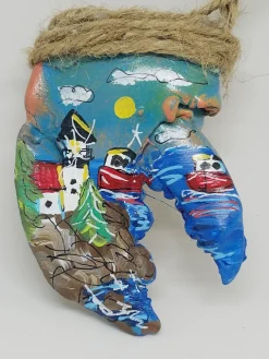 Lighthouse With Lobster Boats And Blue Sky Lobster Claw Ornament