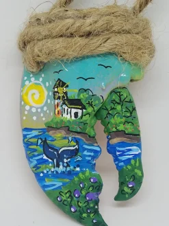 Lighthouse With Whale Tail And Blue Sky Lobster Claw Ornament