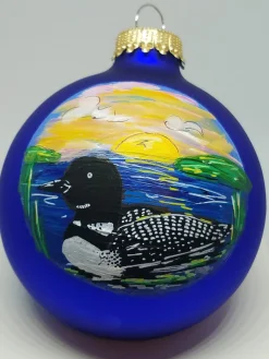 Loon Painted Glass Ornament