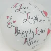 Love Laughter Happy Ever After Engagement/Wedding/Anniversary Painted Heartfelt Glass Ornament