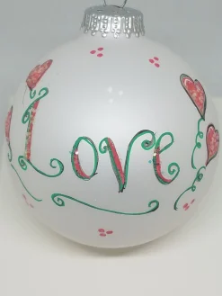 Love Painted Hearfelt Glass Ornament