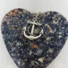 Mussel Shell Crushed With Lobster Shell Accents Heart Ornament