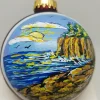 Otters Cliffs Acadia Painted Glass Ornament