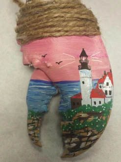Portland Head Lighthouse Lobster Claw Ornament