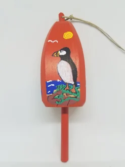 Puffin On Orange Buoy Ornament