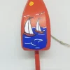 Sailboats On Orange Buoy Ornament