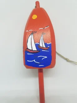 Sailboats On Orange Buoy Ornament