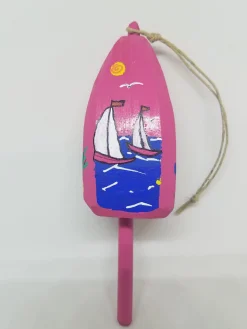 Sailboats On Pink Buoy Ornament