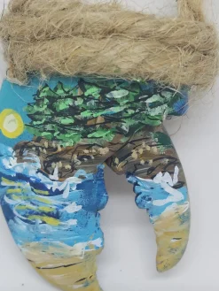 Sand Beach Acadia National Park Painted Lobster Claw Ornament